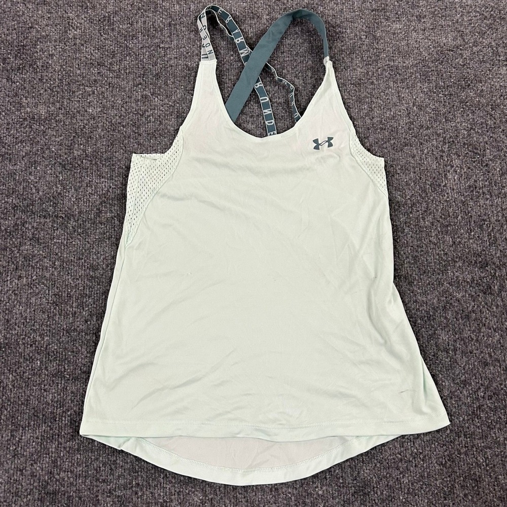 Under Armour Tank Top Womens Size XS Mint Green Racerback Mesh Athletic 1355609